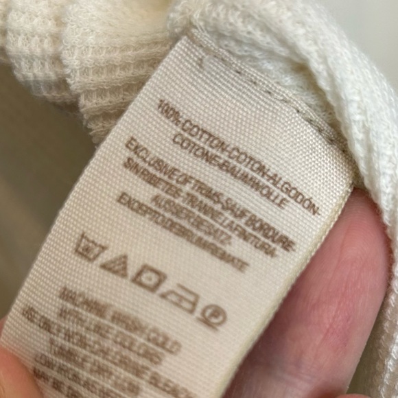 Free People FP X Marion Embroidered Thermal Long Sleeve Shirt Cream - Picture 8 of 9